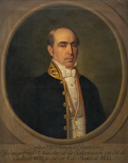 793.  ESCUELA ESPAÑOLA, SIGLO XIXRetrato de Don Francisco Santa Cruz y Pacheco (Orihuela, Alicante, 1797 - Madrid, 1883), en un óvalo fingido