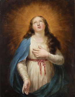 809.  ZAR (Escuela española, primera mitad del siglo XIX)Virgen Purísim1843
