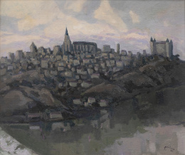 917.  JULIO PÉREZ TORRES (Madrid, 1898 - 2001)Vista de Toledo, 1975