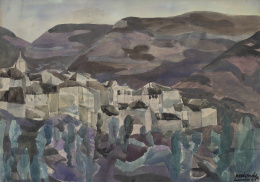 940.  AGUSTÍN REDONDELA (Madrid, 1922 - 2015)Vista de pueblo, 1967