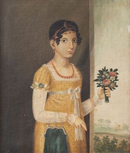 821.  UHLER (Menorca, siglo XIX)Retrato de Mariana Camps y Soler y retrato de Antonio Camps y Soler1816