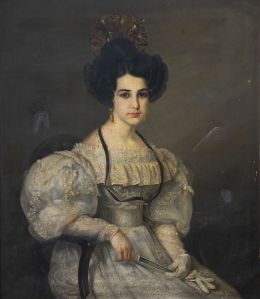 824.  JOAQUÍN FERNÁNDEZ CRUZADO (Cádiz, 1781-1859)Retrato de dama1831