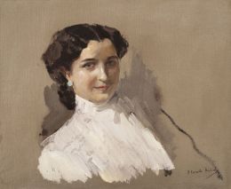 864.  JOAQUÍN SOROLLA Y BASTIDA (Valencia, 1863 - Madrid, 1923) Retrato de María Lorente de Rodríguez