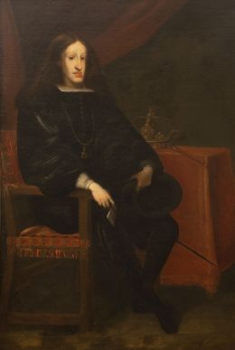 805.  ESCUELA MADRILEÑA, SEGUNDA MITAD DEL SIGLO XVIIRetrato de Carlos II sentado en un interior