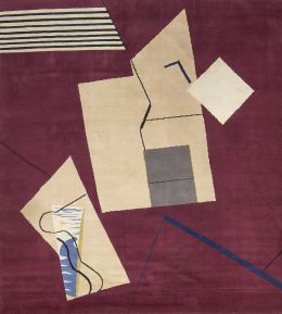 627.  Alfombra "collage" en lana, con diseño de Eileen Gray (1878 - 1976).S. XX.