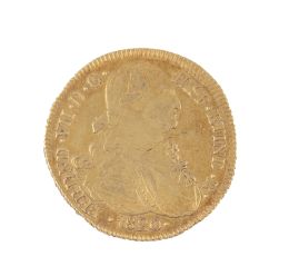 331.  Fernando VII 1820. Moneda de 8 escudos de Fernando VII en oro. 1820 . Popayán. FM.