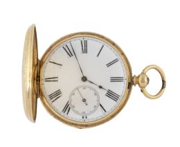 320.  Reloj saboneta de bolsillo S. XIX de oro, con su estuche y 