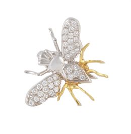 249.  Broche mosca con cuerpo y alas de brillantes