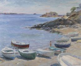 905.  RAMÓN PICHOT I SOLER (Figueres, 1924 - Barcelona, 1996)Barques, El Llane