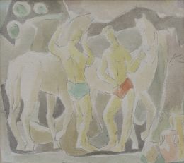 929.  JULI RAMIS (Sóller, 1909 - Palma, 1990)Personajes con caballos