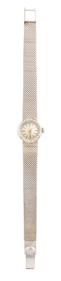 421.  Reloj de pulsera de señora OMEGA en oro blanco años 60