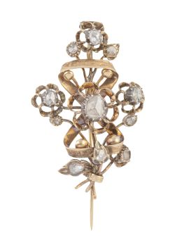 5.  Broche ramo de flores con diamantes de talla rosa S. XVIII-