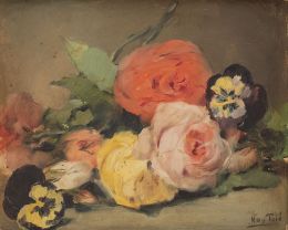 824.  JOSÉ NIN Y TUDÓ (El Vendrell, Tarragona, 1840-Madrid, 1908)Flores