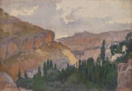 857.  JOSÉ ORDOÑEZ Y VALDÉS (Aroche, 1873 - Madrid 1953)Paisaje de Cuenca