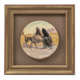 1322.  Daniel Zuloaga (1852-1921).
"Dos mujeres con burro".
Plat