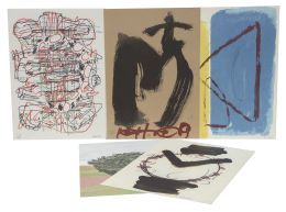 957.  LOTE DE VARIAS REPRODUCCIONES LITOGRAFÍAS DE DIVERSOS AUTORES: ANTONI TÀPIES, MANOLO VALDÉS, LUIS GORDILLO, MEZQUITA GULLÓN Y ALBERT RÀFOLS-CASAMADA