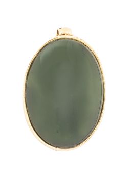 201.  Colgante con cabuchón de jade con reverso de marco convexo 