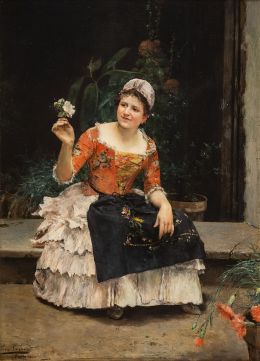 830.  LUIS JIMÉNEZ ARANDA (Sevilla,1845 - Pontoise ,1928)Dama de las flores