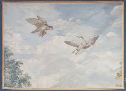 1209.  "Águila atacando garza".Tapiz según cartón de Goya.Fundación de Gremios, 1981.