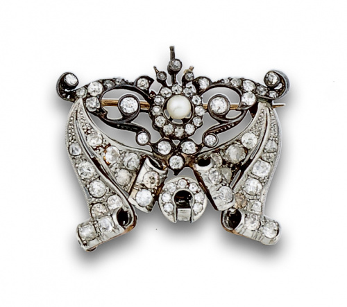 Broche Belle Epoque pps s XX de diamantes y brillantes de t