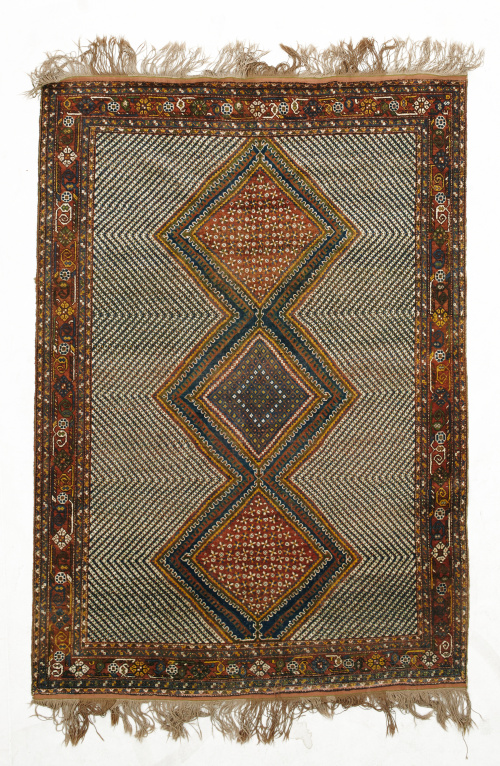 Alfombra en lana con motivos geométricos.Persia, S. XX.