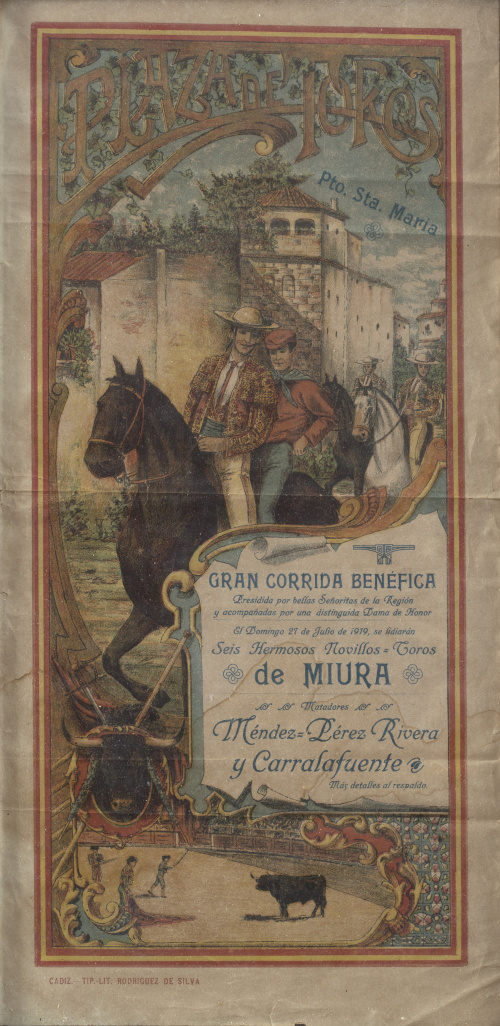 Lote de cinco carteles de toros de la plaza de toros de Sevi