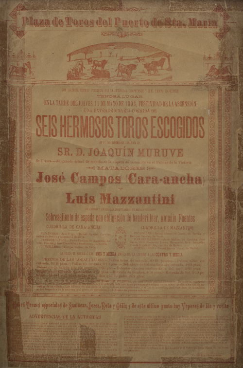 Lote de cuatro carteles de toros de las plazas del Puerto de