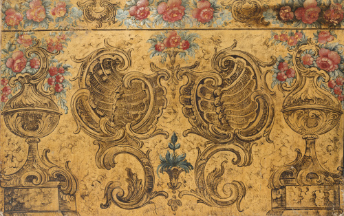 Dos paneles decorativos pintados al óleo, S. XIX