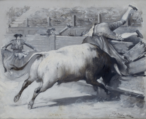 EMILIO POY DALMAU  (Madrid, 1876 - 1933)El toro Palha rompi