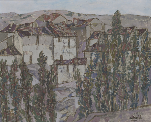 AGUSTÍN REDONDELA  (Madrid, 1922 - 2015)Árboles y casas de