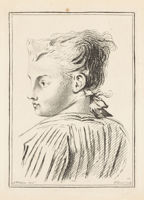 JEAN-ANTOINE WATTEAU (inv) y PIERRE FILLOEUL (sculp)Estudi