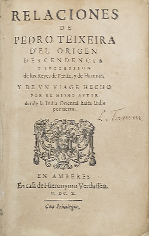 PEDRO TEIXEIRA (1563-1645?)“Relaciones de Pedro Teixeira d