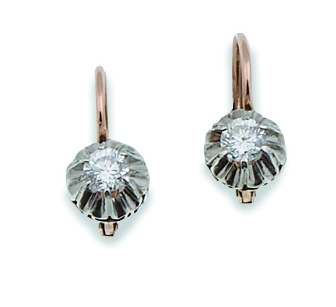 Pendientes con solitario de brillante colgante