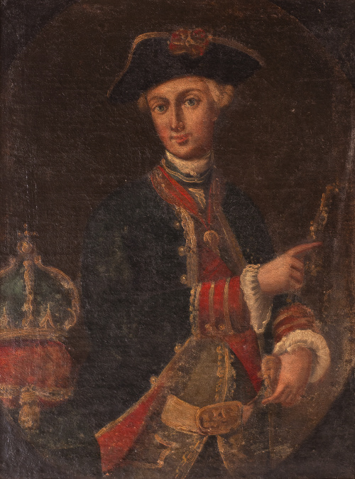 ESCUELA ESPAÑOLA, H. 1800Retrato de Felipe V inserto en u