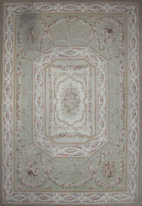 Alfombra Napoleón III en lana de Aubusson con decoración fl