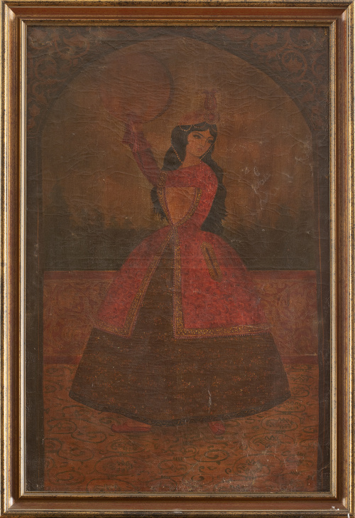 Bailarina.Óleo sobre lienzo.Persia, Dinastía Qajar, S. 