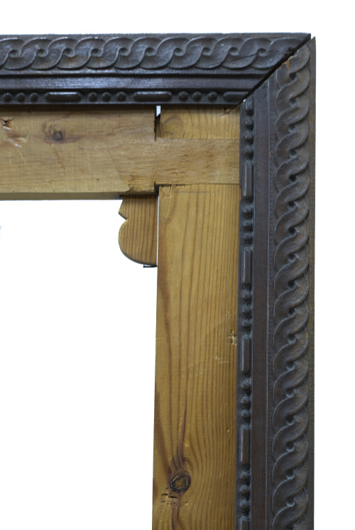 Marco de madera tallada con trenzado.S. XX.