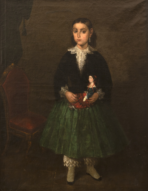 ESCUELA ESPAÑOLA O COLONIAL, SIGLO XIXRetrato de niña con