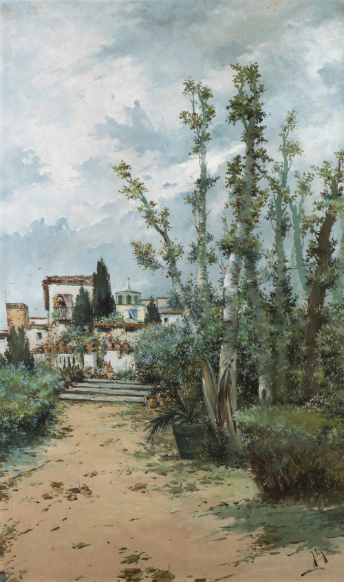 JUAN EGEA (ESCUELA ESPAÑOLA, SIGLO XIX)Paisaje con casa