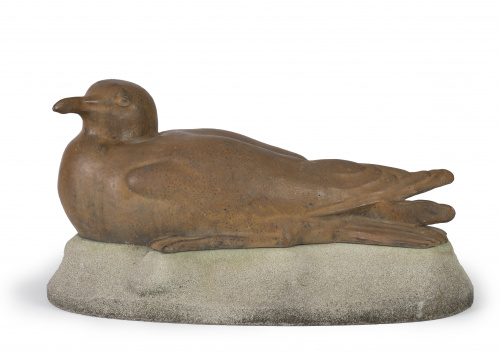 Luis Benedito (Valencia, 1883-1955).Ave en bronce patinad