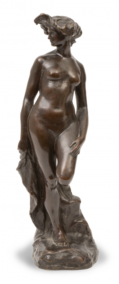 Isidore Konti (1862-1938).Estatua femenina de bronce. Fir