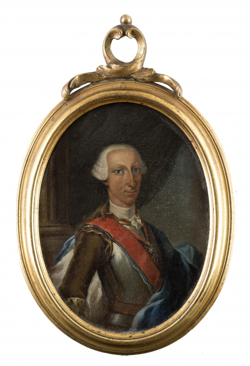 ESCUELA NAPOLITANA, H. 1750Retrato de Carlos III con el t