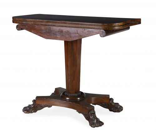 Mesa de juego Guillermo IV de madera de caoba.Inglaterra,