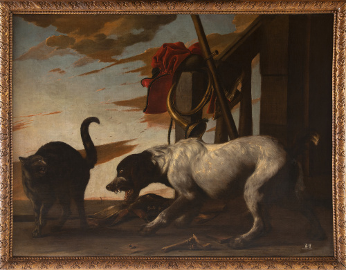 ADRIAEN CORNELISZ BEELDEMAKER (1618-1709)Perro y gato sob