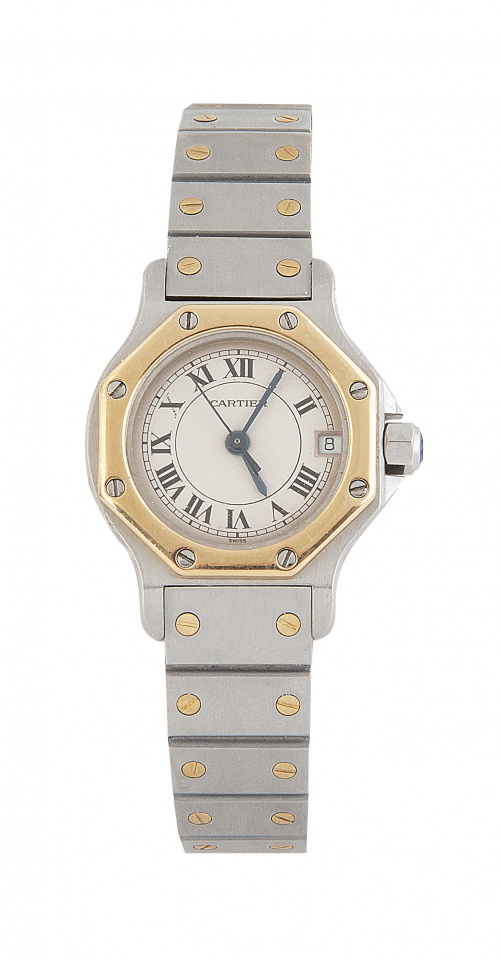 Reloj CARTIER  Santos Octogon, en acero y oro 18790328501