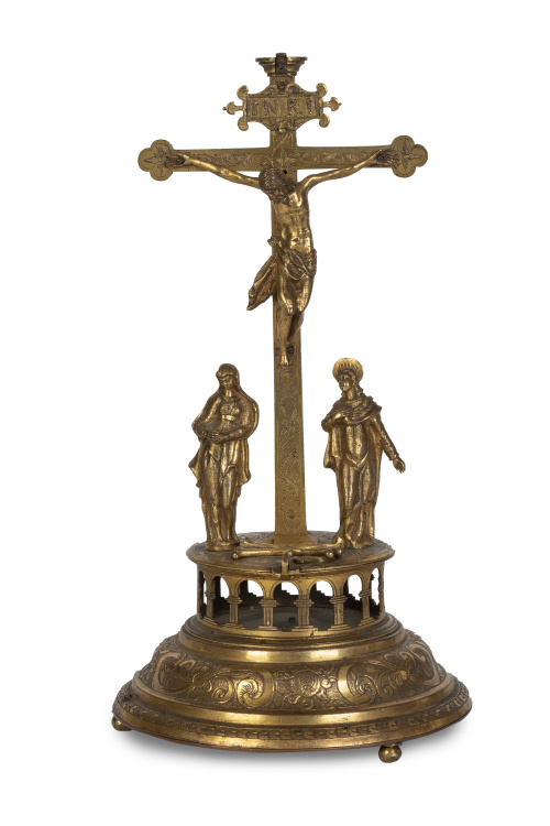 Calvario de bronce.Trabajo español, S. XVI.