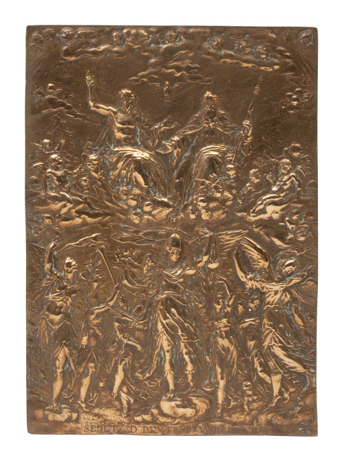 "El Juicio Final".Placa de bronce.Trabajo flamenco, S. 