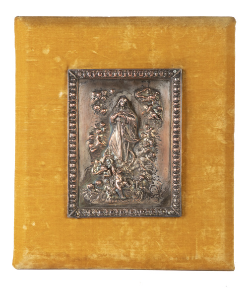 Inmaculada Concepción.Placa de cobre, de medio bulto.Tr