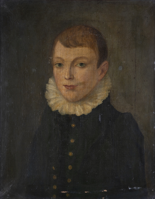 ESCUELA INGLESA, H. 1800Retrato de niño con gola