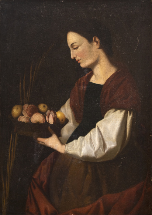 CÍRCULO DE ZURBARÁN (Escuela sevillana, siglo XVII)Santa 